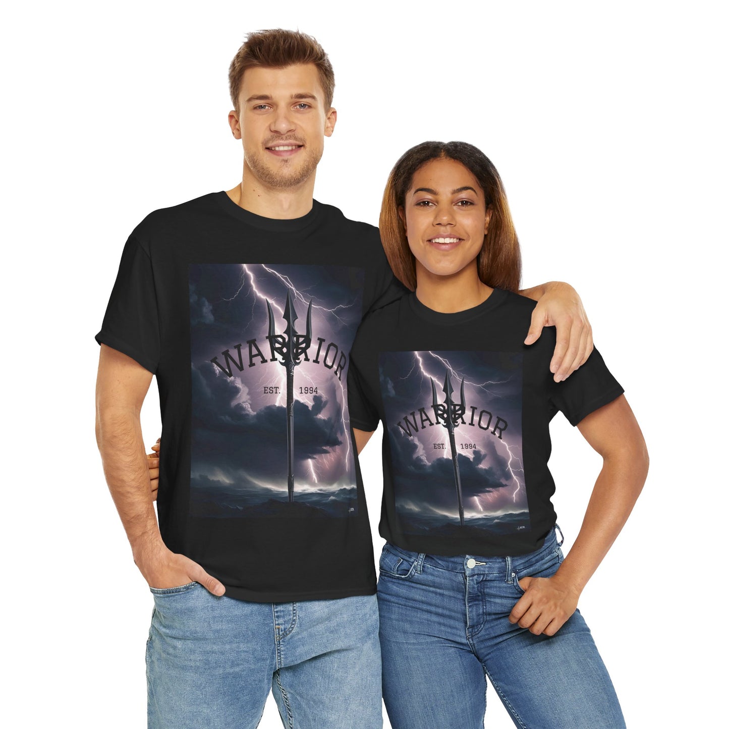 Warrior Graphic Heavy Tee - Stormy Vibe, Perfect for Empowerment and Everyday Wear