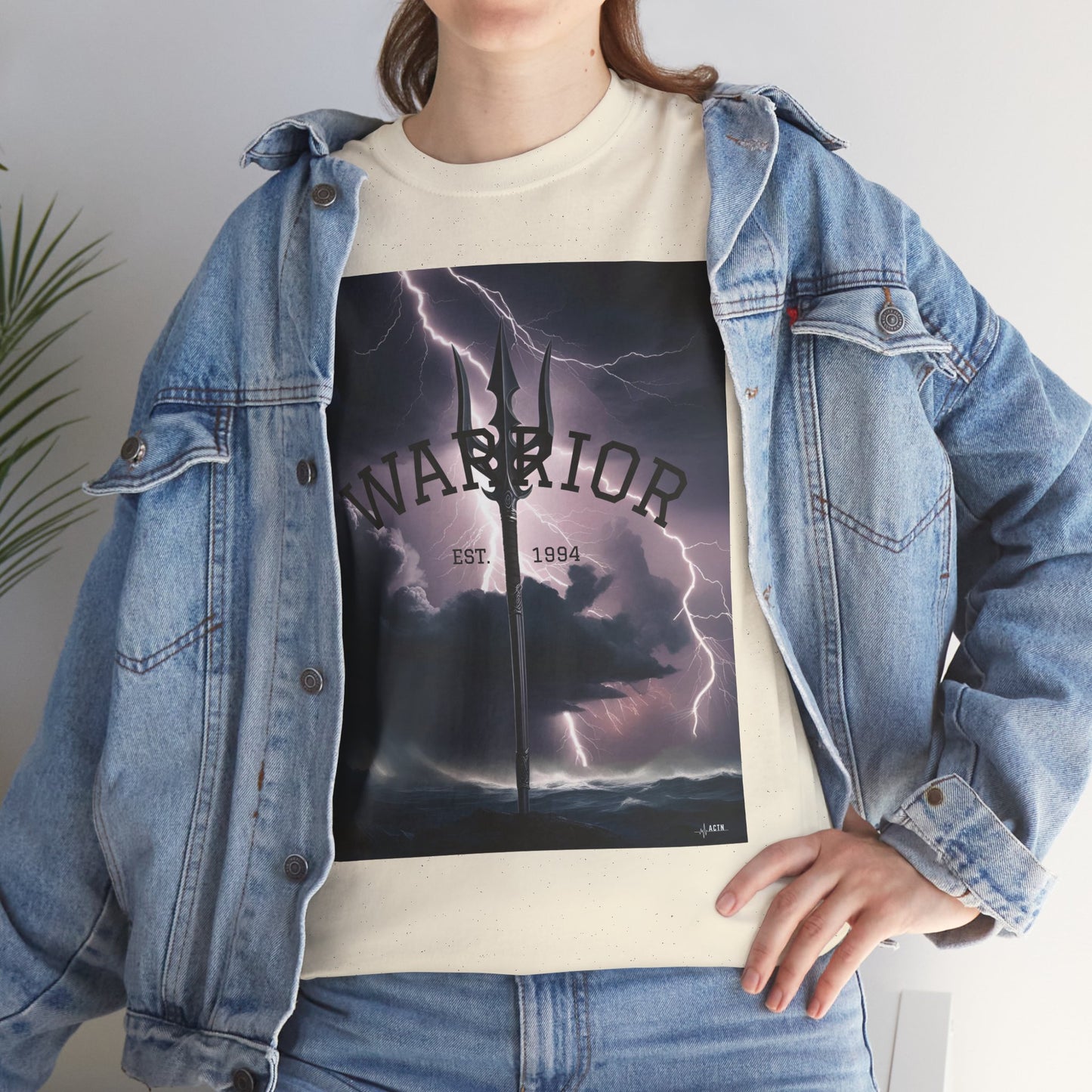 Warrior Graphic Heavy Tee - Stormy Vibe, Perfect for Empowerment and Everyday Wear