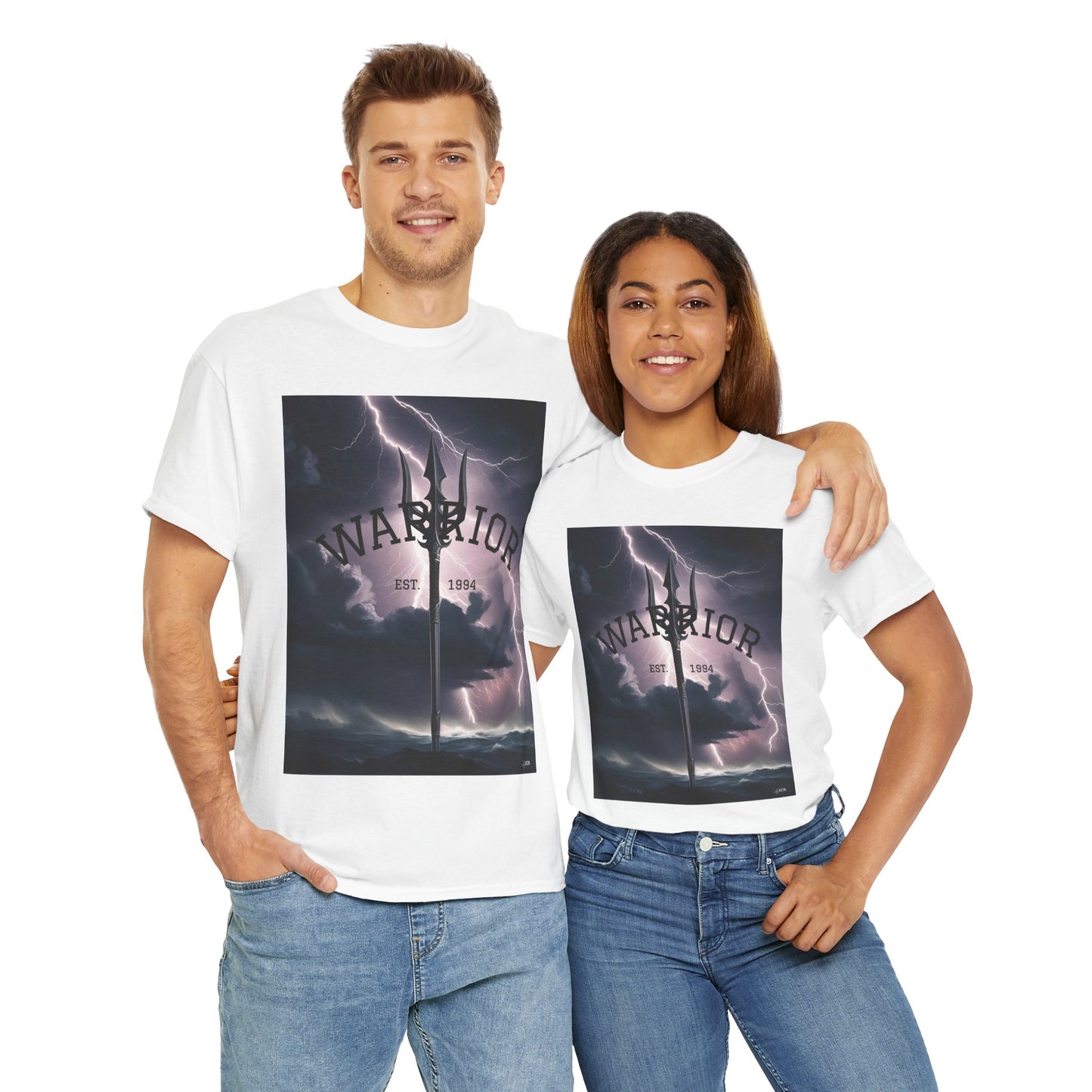 Warrior Graphic Heavy Tee - Stormy Vibe, Perfect for Empowerment and Everyday Wear